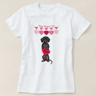 Valentine Dachshund Shirt Customized Two Sided