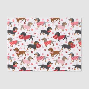 Valentine Dachshund Tissue Paper