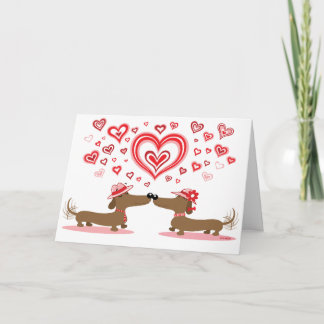 Valentine Dachshunds - Customized Holiday Card