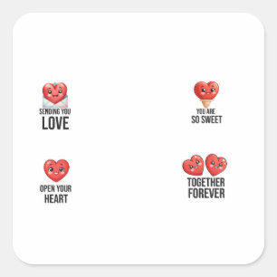 Valentine Day 4 Pack Stickers