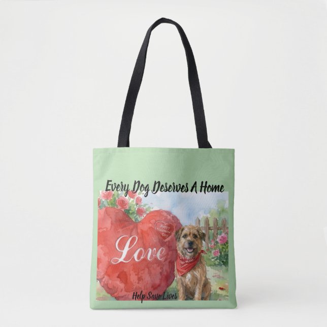 Valentine Day Adopted Dog Tote Bag (Front)