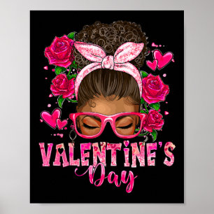 Valentine Day African American Valentines Tee For Poster