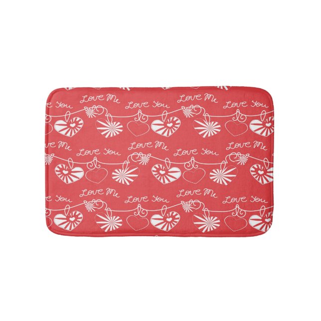 Valentine Day Background Bath Mat (Front)
