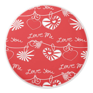 Valentine Day Background Ceramic Knob