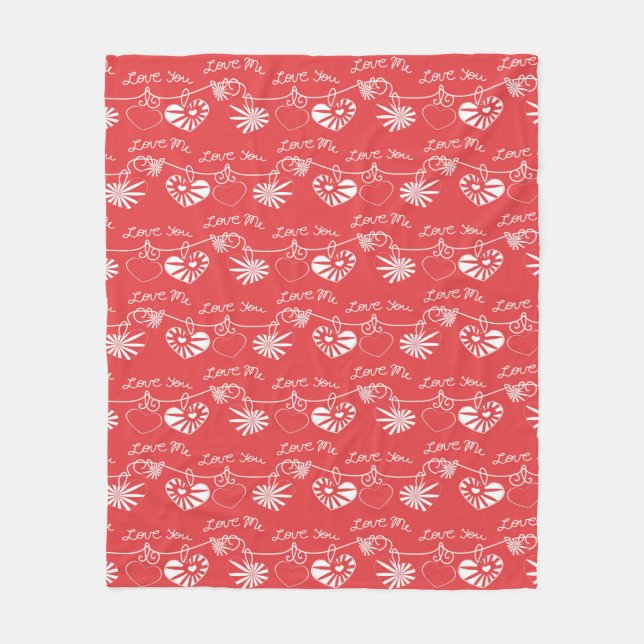 Valentine Day Background Fleece Blanket (Front)