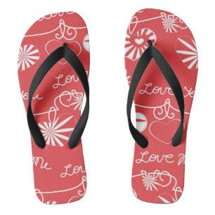 Valentine Day Background Flip Flops