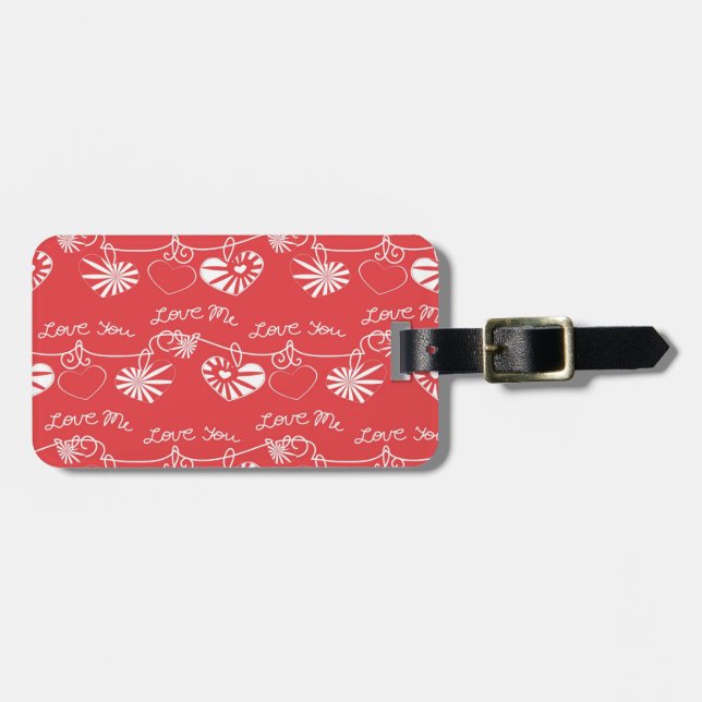 Valentine Day Background Luggage Tag (Front Horizontal)