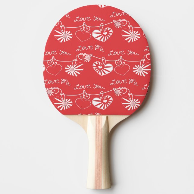 Valentine Day Background Ping Pong Paddle (Front)