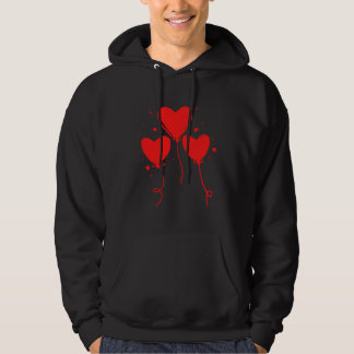 valentine day design cute red heart hoodie