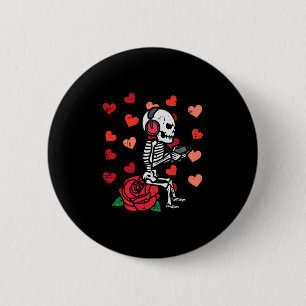 Valentine Day Gamer Skeleton Gaming Men Boys Kid Y 2 Inch Round Button