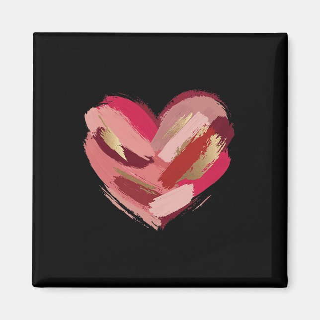 Valentine Day Heart Brushstroke  Magnet (Front)