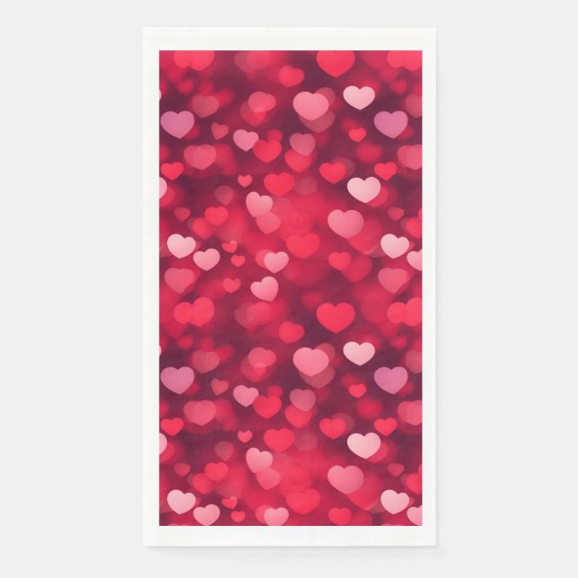 Valentine day hearts Background Napkin (Front)