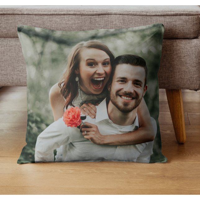 Valentine day love custom photo  throw pillow (Creator Uploaded)