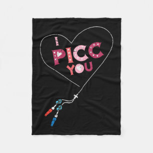 Valentine Day Nurse Picc You Vascular Access Scrub Fleece Blanket