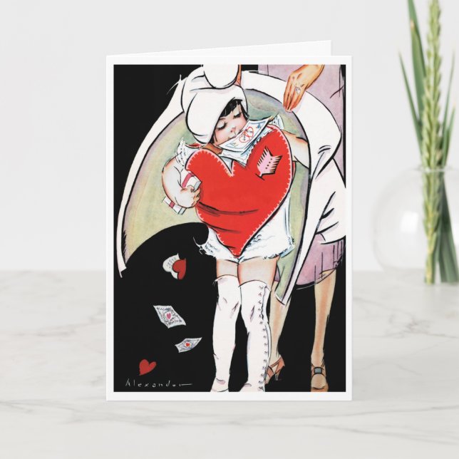 "VALENTINE DAY PARTY" VINTAGE GREETING CARD (Front)