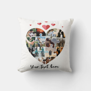 Valentine day photo heart gift throw pillow