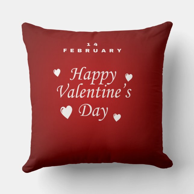 Valentine Day Throw Pillow (Back)