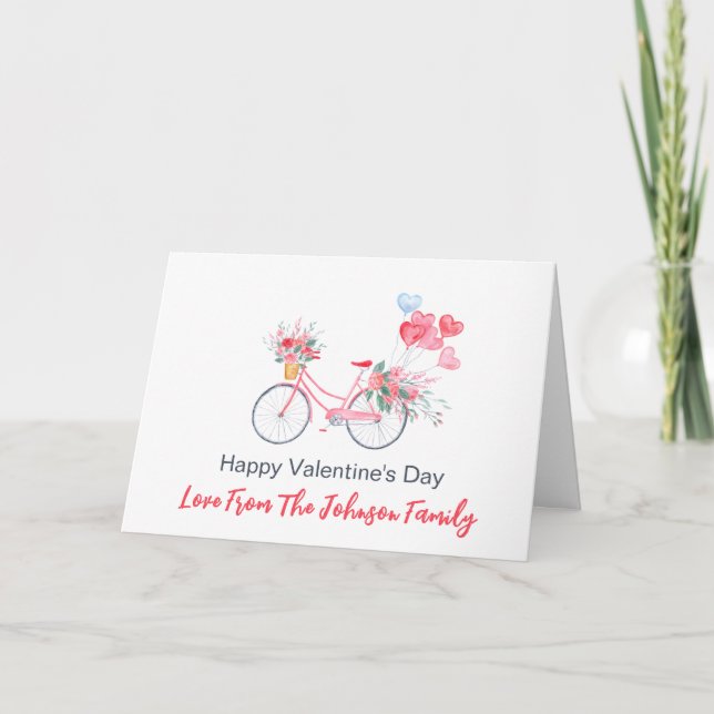 Valentine Delivery Bike Holiday Card (Front)