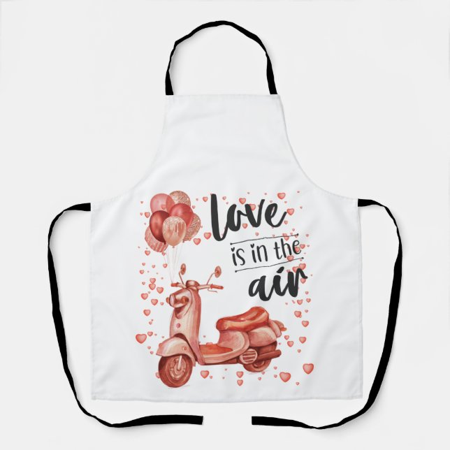 Valentine design: scooter and balloons apron (Front)