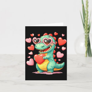 Valentine Dinosaur Trex Holding Heart Girl Sunl Bo Card