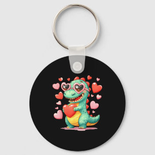 Valentine Dinosaur Trex Holding Heart Girl Sunl Bo Keychain