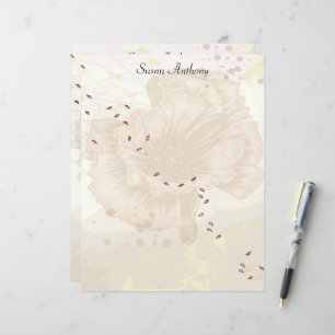 Valentine Distressed Faded Floral Stationary Paper