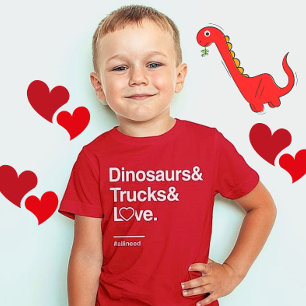 valentine dit enfants tshirts dinosaures