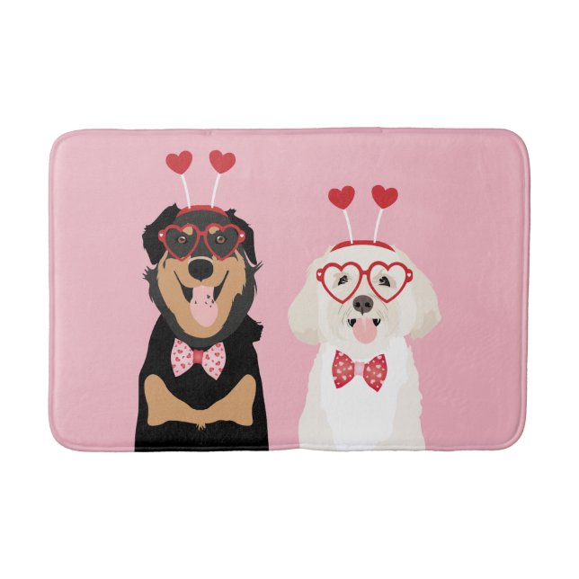 Valentine Dogs Rottweiler Maltipoo Puppy Bath Mat (Front)