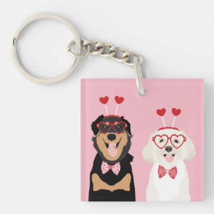 Valentine Dogs Rottweiler Maltipoo Puppy Keychain