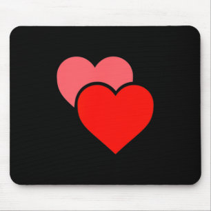 Valentine Double Hearts Graphic Mouse Pad