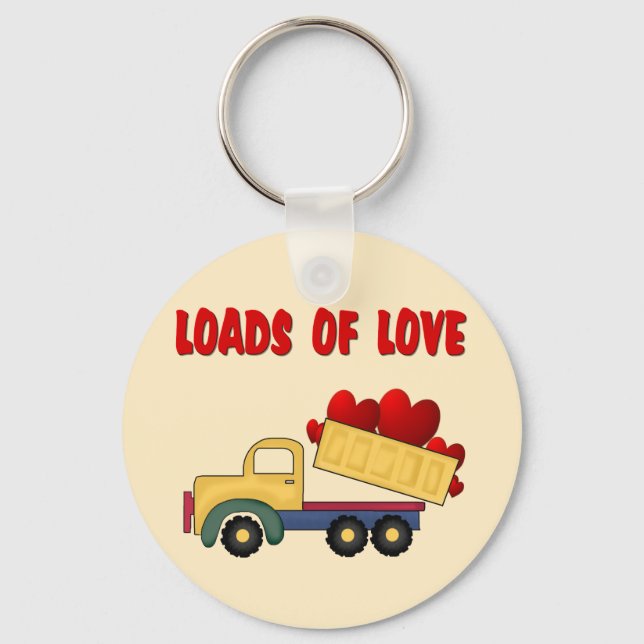 Valentine Dump truck with Loads of Love Keychain (Front)