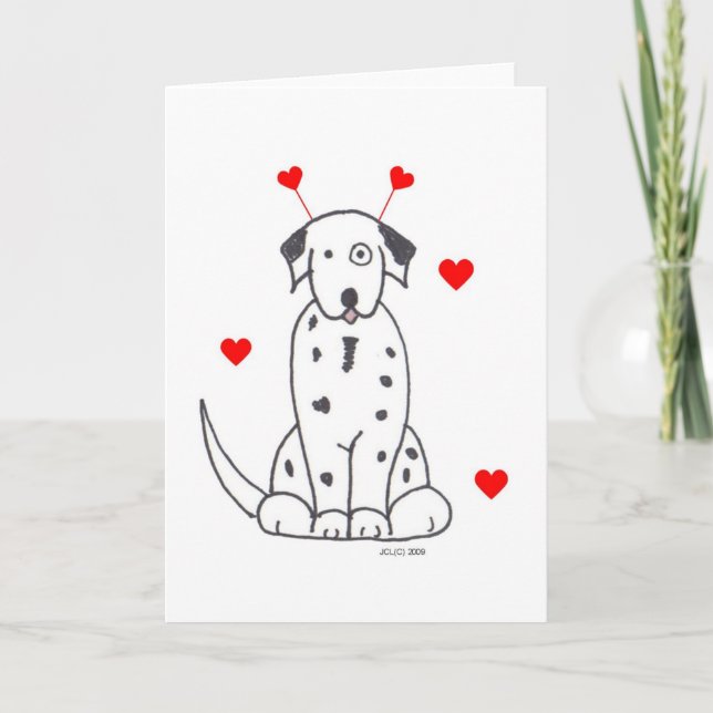Valentine Ears Dalmatian Card (Front)