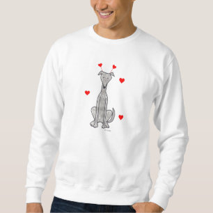 Valentine Ears Greyhound Grey Sweat Shirt