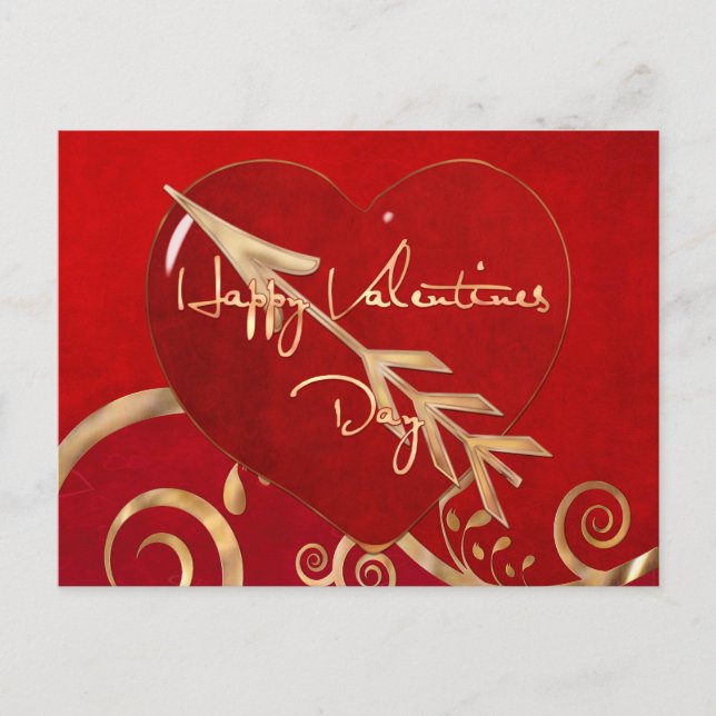 Valentine Elegance Holiday Postcard (Front)