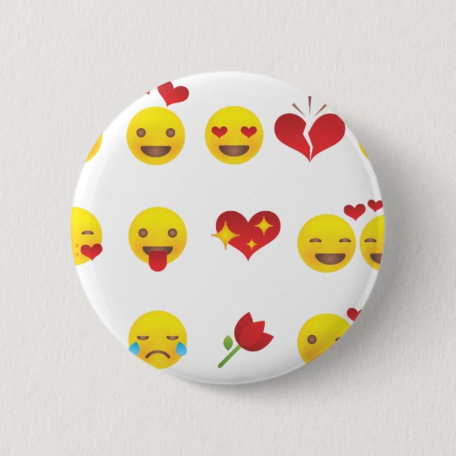 Valentine Emojis 2 Inch Round Button (Front)