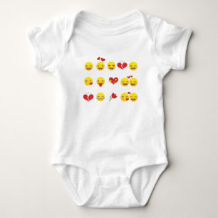 Valentine Emojis Baby Bodysuit