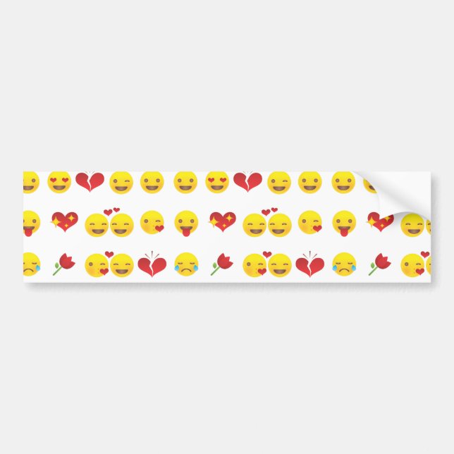 Valentine Emojis Bumper Sticker (Front)
