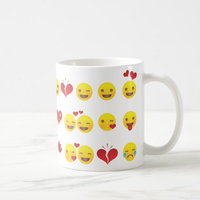 Valentine Emojis Coffee Mug (Right)
