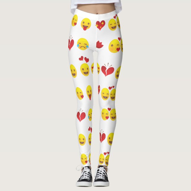 Valentine Emojis leggings (Front)
