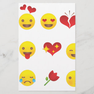 Valentine Emojis Stationery