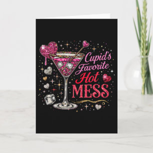 Valentine Even Cupid Need Margarita Retro Trendy R Card