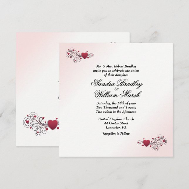 Valentine Faire-part de mariage (Devant / Derrière)