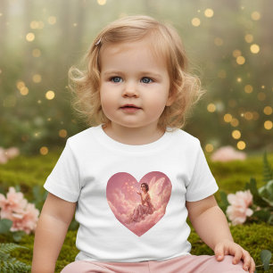 Valentine Fairy on Pink Clouds Fantasy Art Toddler T-shirt