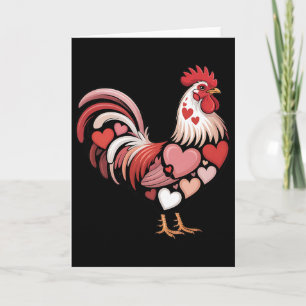 Valentine Farm Chicken Heart Pattern Romantic Poul Card