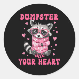 Valentine Feral Raccoon Tee Lover Classic Round Sticker