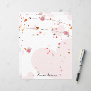 Valentine Feuille Coeurs Fleurs Papier fixe