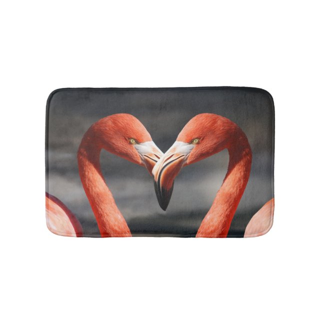Valentine Flamingo Bath Mat (Front)