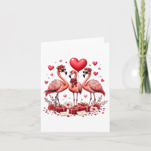 Valentine Flamingo Pink Animal Heart Happy Valenti Card