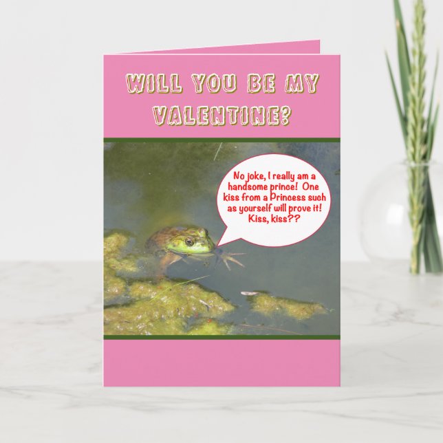 VALENTINE/FLIRTATIOUS, CUTE/KISSING A FROG HOLIDAY (Front)