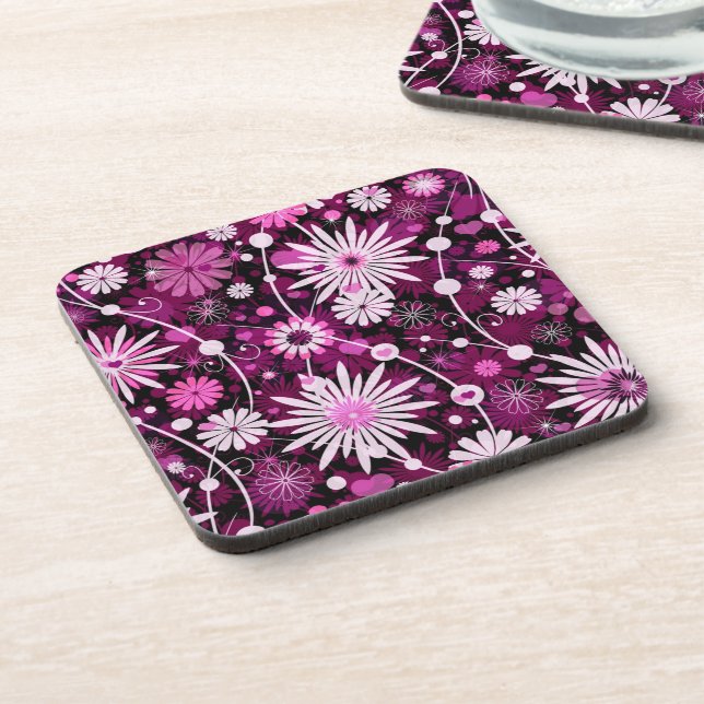 Valentine Floral Pattern Coaster (Left Side)